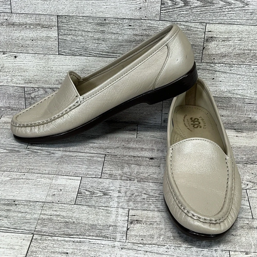 SAS Tripad Comfort Simplify Slip On Loafer‎ Pearl Bone Ivory Women Size 9N